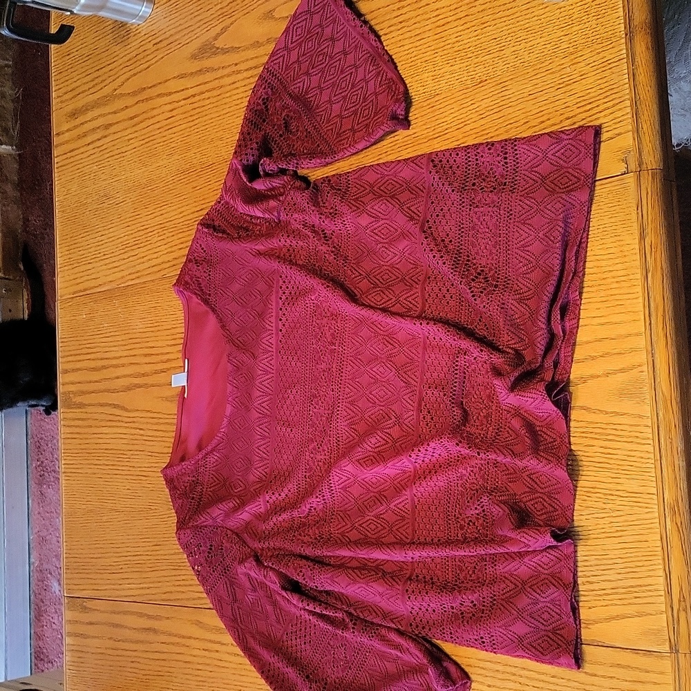 Dana Buchman Burgundy blouse